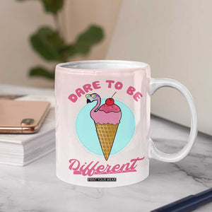 Positive Flamingo Gifts Coffee Mug Dare To Be Different Flamingo Affirmation Gift TB10 Print Your Wear
