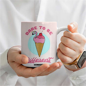 Positive Flamingo Gifts Coffee Mug Dare To Be Different Flamingo Affirmation Gift TB10 Print Your Wear
