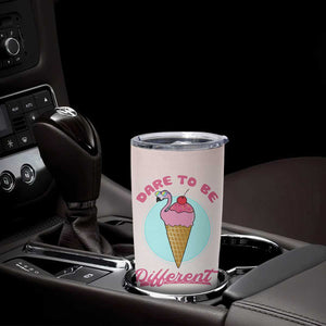Positive Flamingo Gifts Tumbler Cup Dare To Be Different Flamingo Affirmation Gift TB10 Print Your Wear