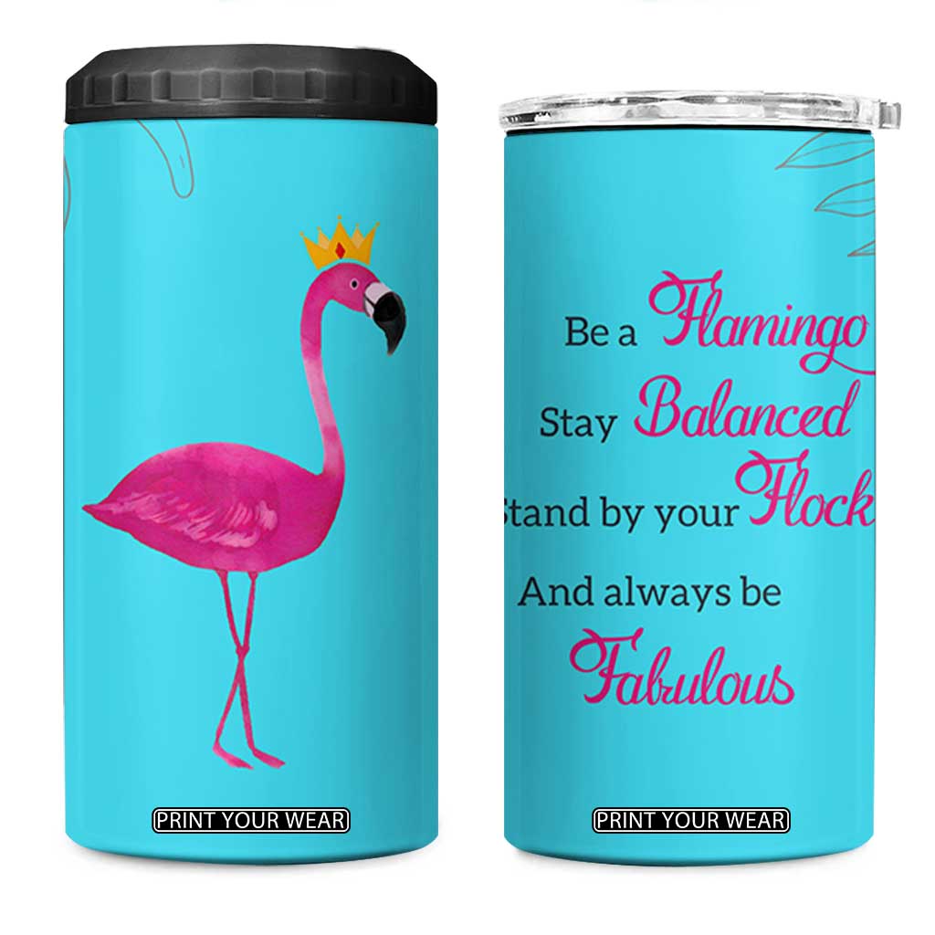 Gifts For Flamingo Lover 4 in 1 Can Cooler Tumbler Positive Flamingo Affirmation Gifts TB10 One Size: 16 oz Teal Print Your Wear