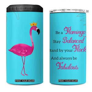 Gifts For Flamingo Lover 4 in 1 Can Cooler Tumbler Positive Flamingo Affirmation Gifts TB10 One Size: 16 oz Teal Print Your Wear