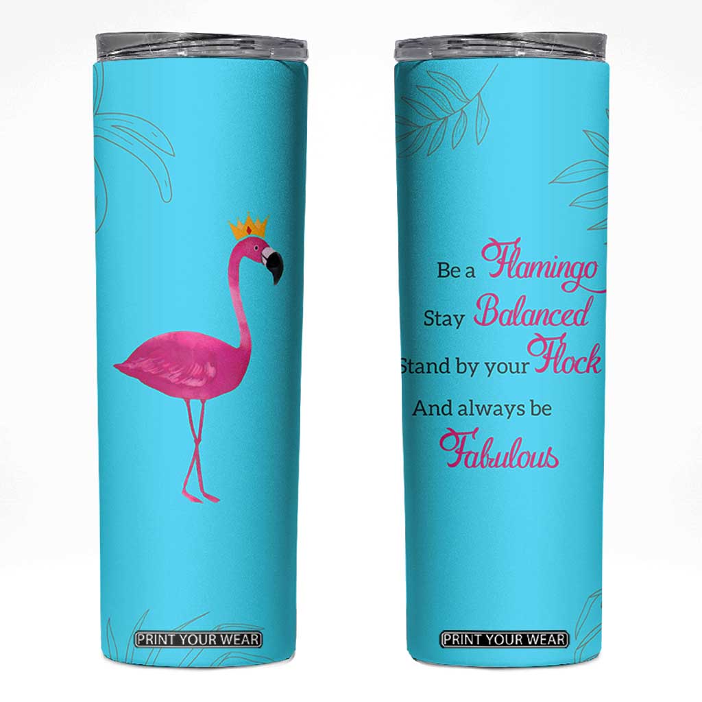 Gifts For Flamingo Lover Skinny Tumbler Positive Flamingo Affirmation Gifts TB10 Teal Print Your Wear
