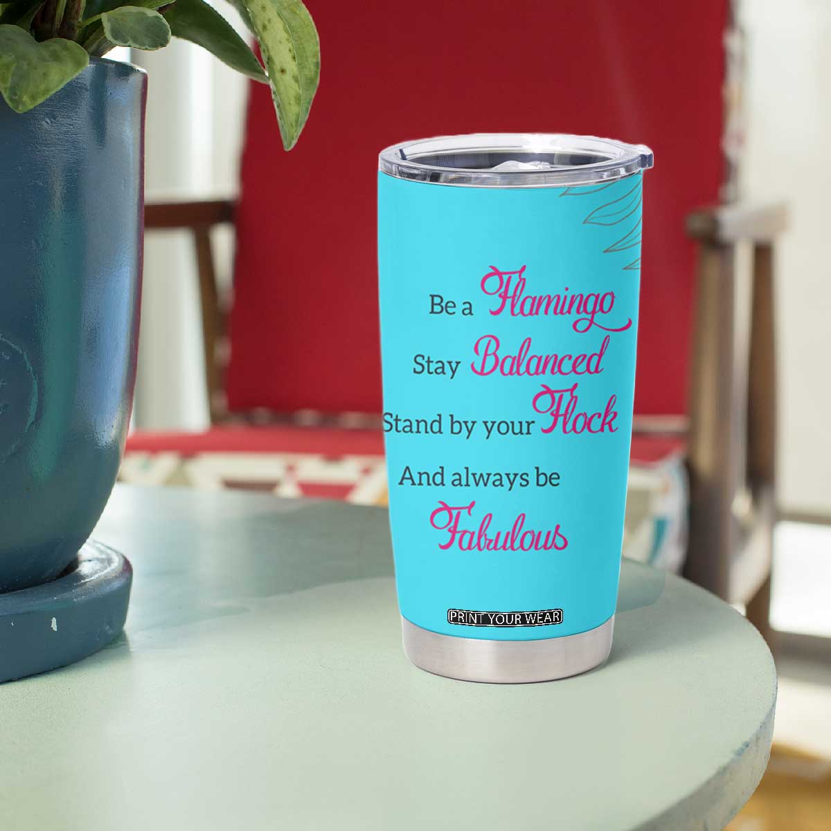 Gifts For Flamingo Lover Tumbler Cup Positive Flamingo Affirmation Gifts TB10 Print Your Wear