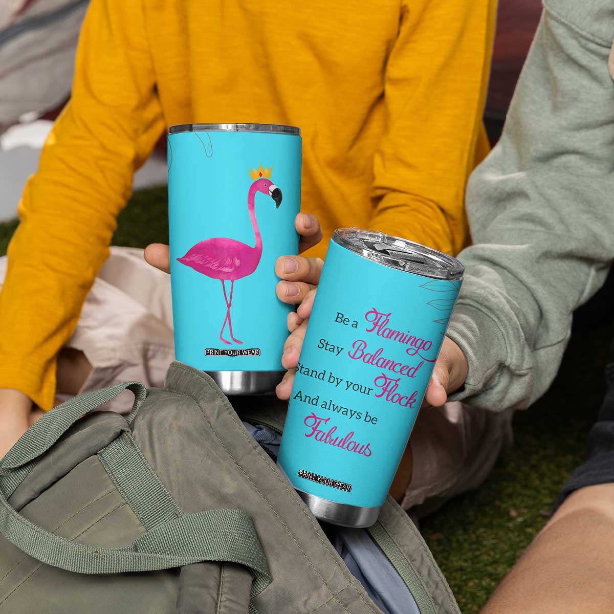 Gifts For Flamingo Lover Tumbler Cup Positive Flamingo Affirmation Gifts TB10 Print Your Wear