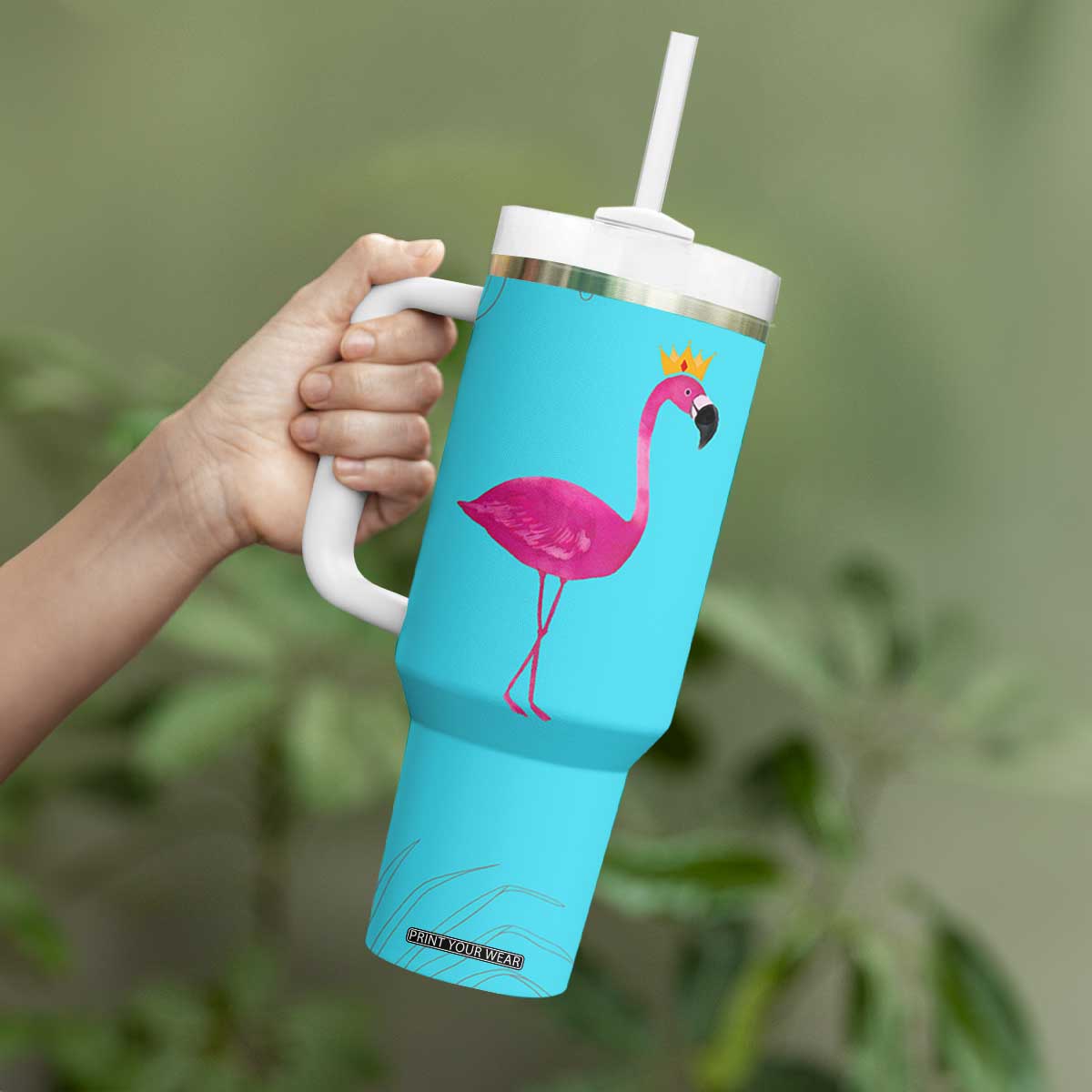 Gifts For Flamingo Lover Tumbler With Handle Positive Flamingo Affirmation Gifts TB10 Print Your Wear