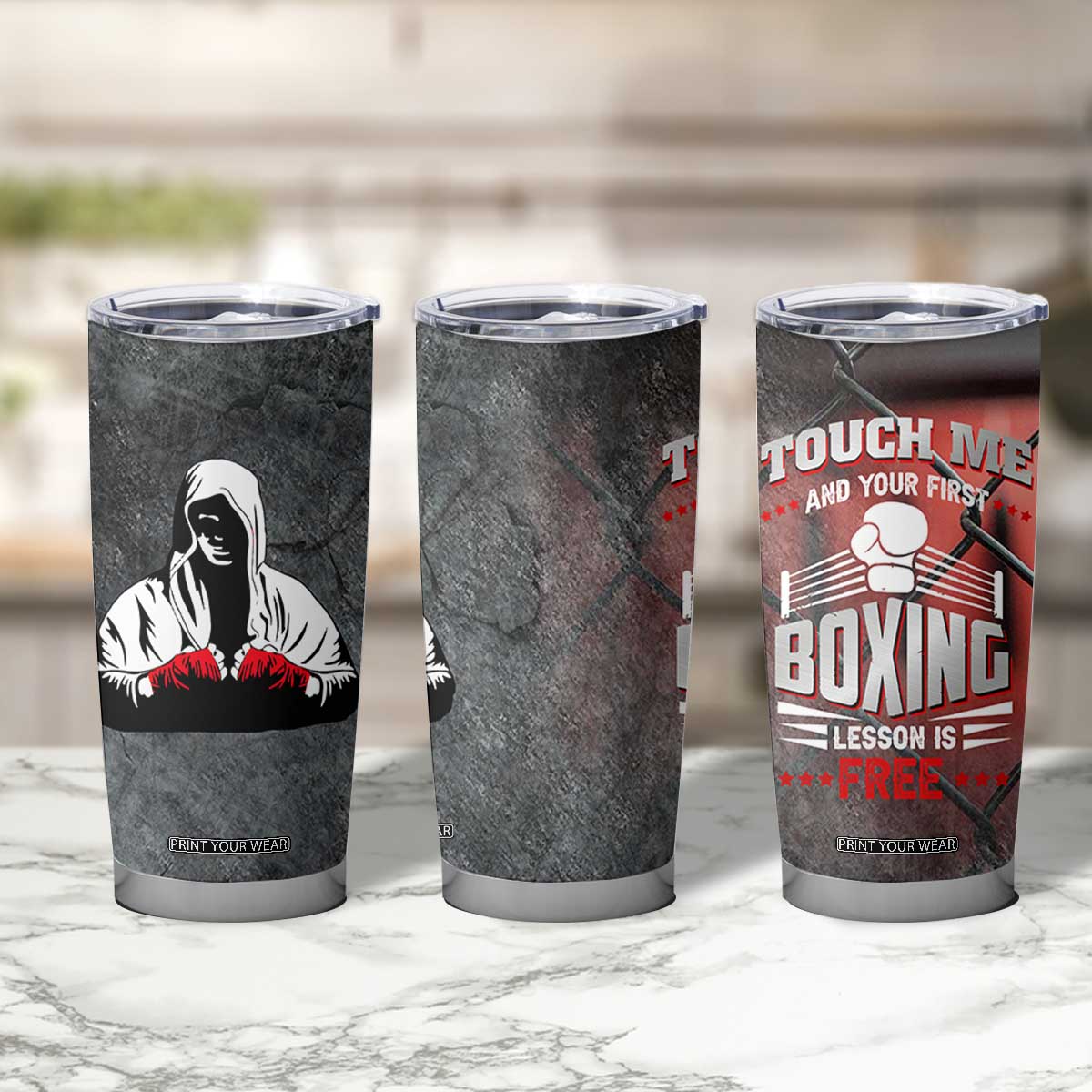 Boxing Gifts Tumbler Cup Touch Me And Your First Boxing Lesson Is Free TB10 Print Your Wear