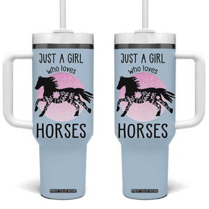 Horse Gifts For Girls Tumbler With Handle Horse Lovers Equestrian Girls Cowgirl Gift TB10 One Size: 40 oz Blue Print Your Wear