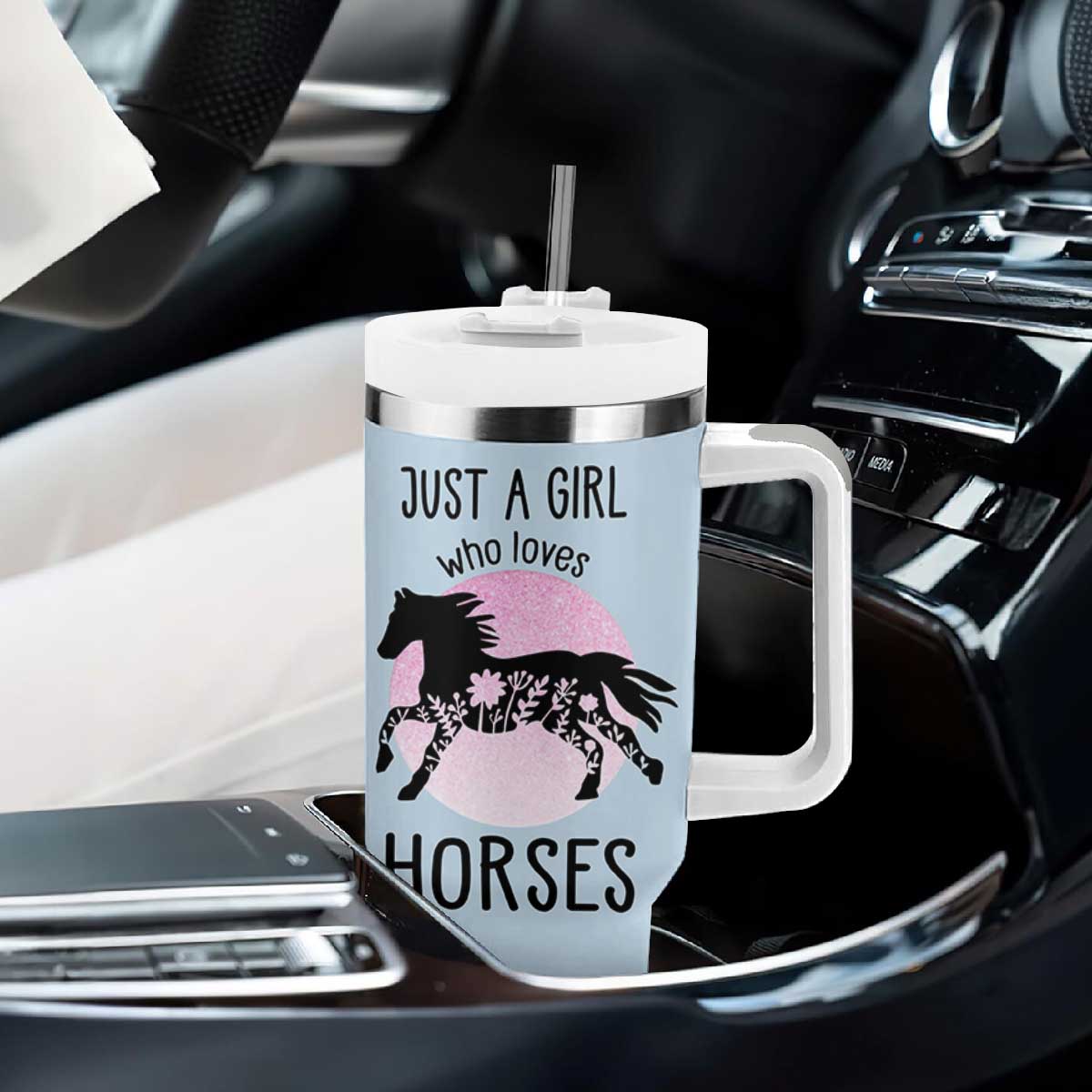 Horse Gifts For Girls Tumbler With Handle Horse Lovers Equestrian Girls Cowgirl Gift TB10 Print Your Wear