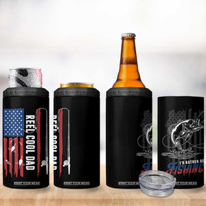 Fishing Gifts For Dad 4 in 1 Can Cooler Tumbler Reel Cool Dad US Flag Father's Day TB10 Print Your Wear