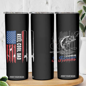 Fishing Gifts For Dad Skinny Tumbler Reel Cool Dad US Flag Father's Day TB10 Print Your Wear