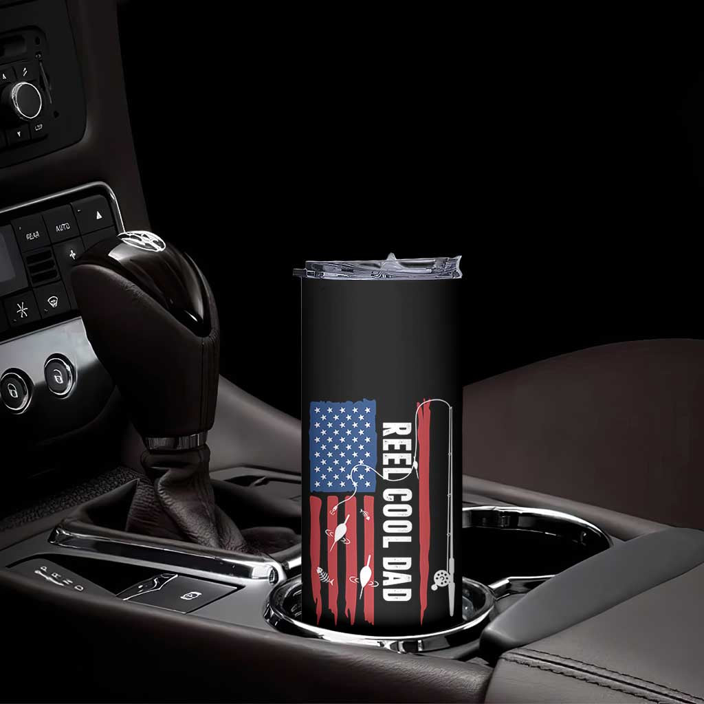 Fishing Gifts For Dad Skinny Tumbler Reel Cool Dad US Flag Father's Day TB10 Print Your Wear