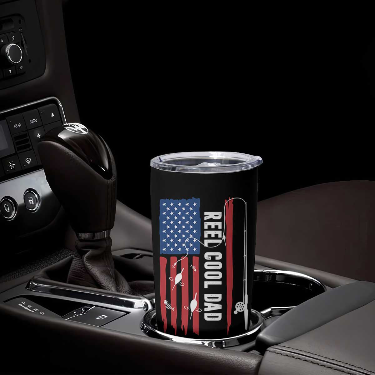 Fishing Gifts For Dad Tumbler Cup Reel Cool Dad US Flag Father's Day TB10 Print Your Wear