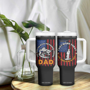 Funny Fishing Fathers Day Tumbler With Handle I Can't Work Today My Arm Is In A Cast Dad Gifts TB10 Print Your Wear