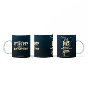 Fishing Gifts For Men Coffee Mug Eat Sleep Fish Repeat Bass Fishing TB10 Print Your Wear