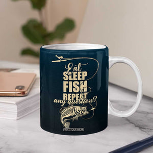 Fishing Gifts For Men Coffee Mug Eat Sleep Fish Repeat Bass Fishing TB10 Print Your Wear
