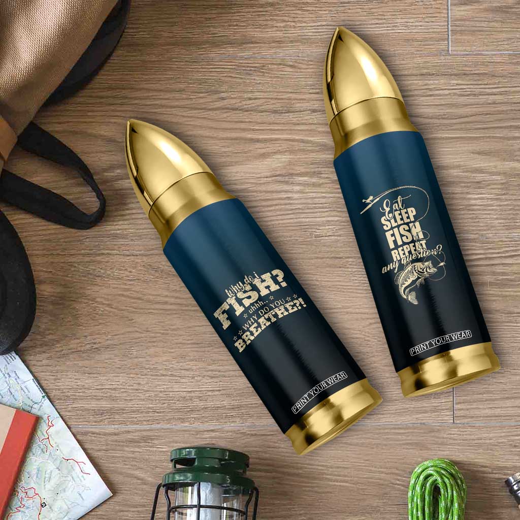 Fishing Gifts For Men Bullet Tumbler Eat Sleep Fish Repeat Bass Fishing TB10 Print Your Wear