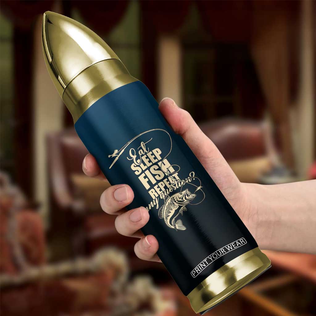 Fishing Gifts For Men Bullet Tumbler Eat Sleep Fish Repeat Bass Fishing TB10 Print Your Wear