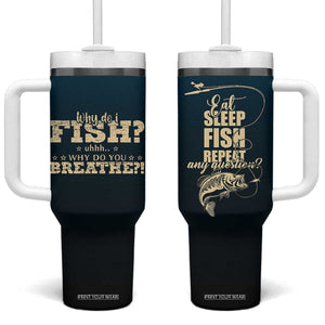 Fishing Gifts For Men Tumbler With Handle Eat Sleep Fish Repeat Bass Fishing TB10 One Size: 40 oz Navy Print Your Wear