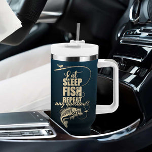 Fishing Gifts For Men Tumbler With Handle Eat Sleep Fish Repeat Bass Fishing TB10 Print Your Wear