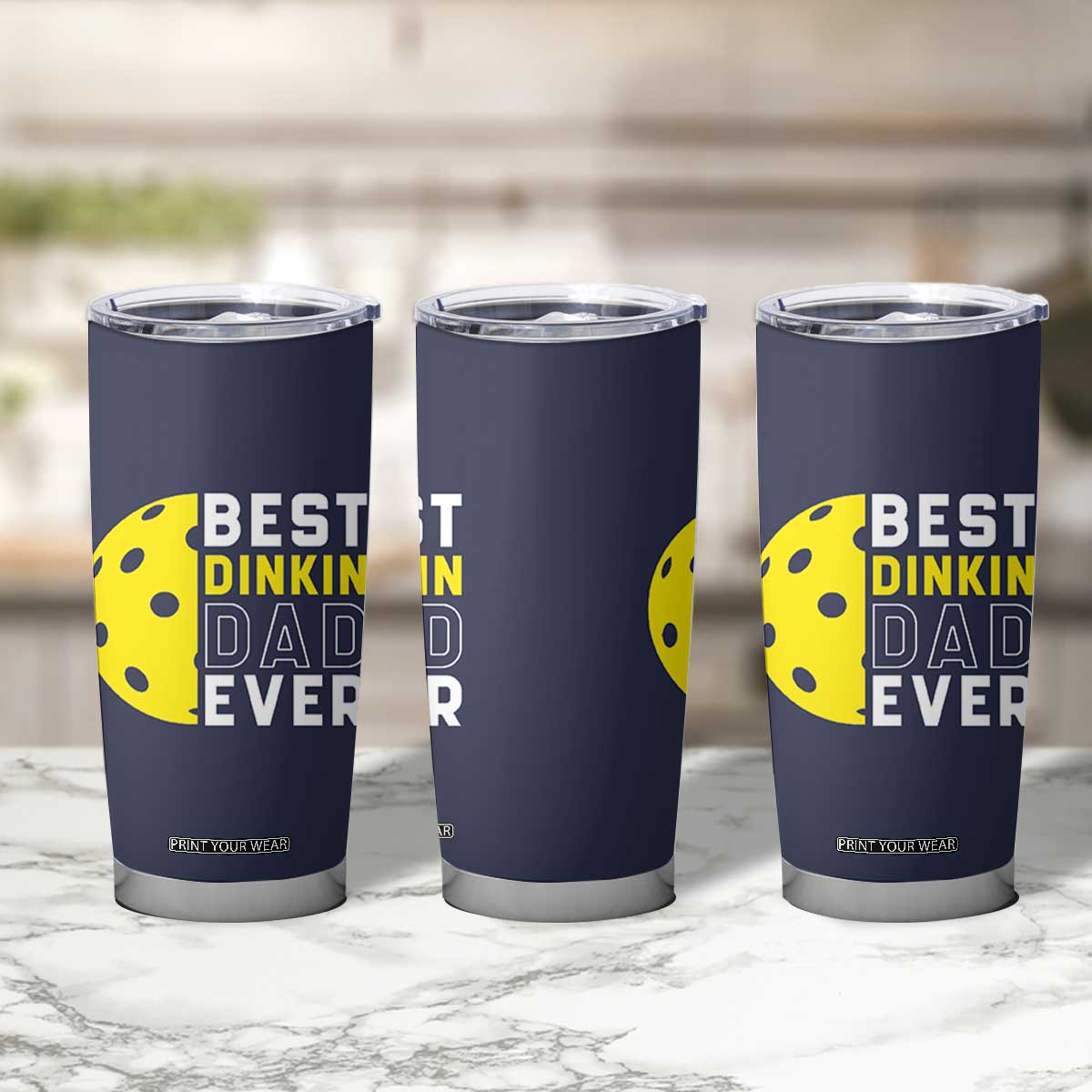Funny Pickleball Dad Tumbler Cup Best Dinkin Dad Ever Fathers Day Gift TB10 Print Your Wear