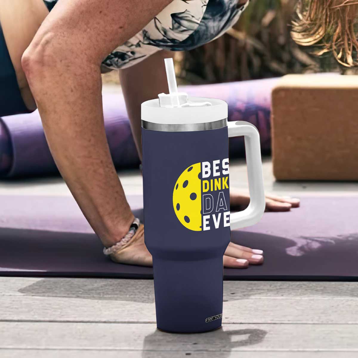 Funny Pickleball Dad Tumbler With Handle Best Dinkin Dad Ever Fathers Day Gift TB10 Print Your Wear