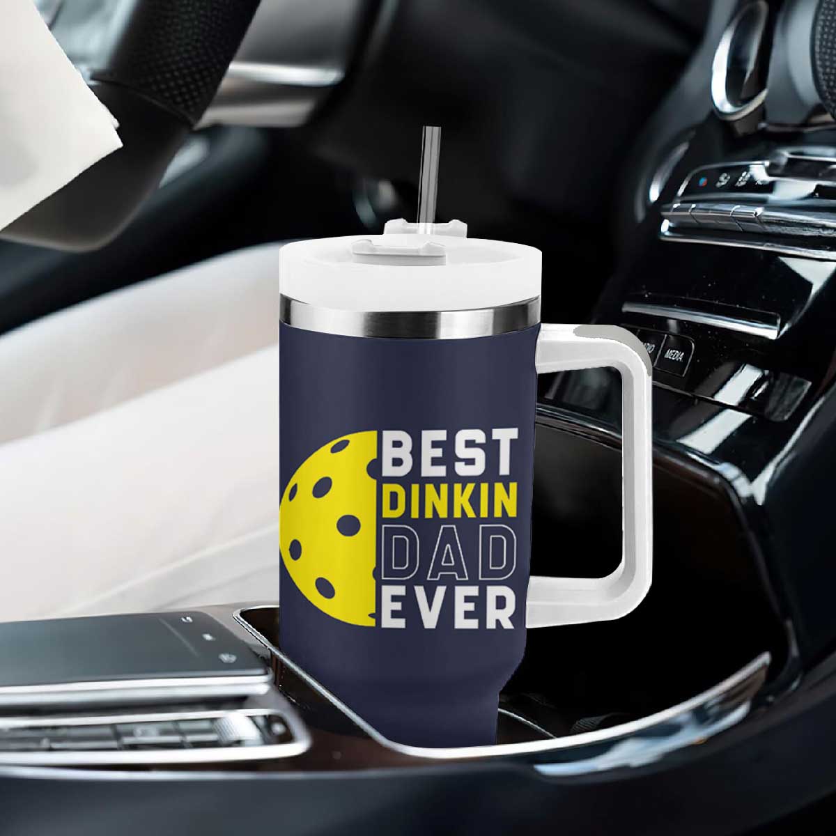 Funny Pickleball Dad Tumbler With Handle Best Dinkin Dad Ever Fathers Day Gift TB10 Print Your Wear