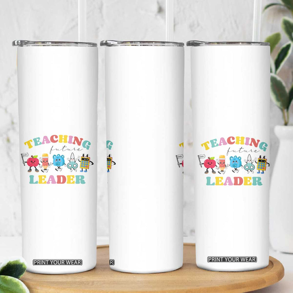 Teacher Skinny Tumbler Retro Teaching Future Leaders Groovy Teacher Back To School TB10 Print Your Wear