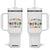 Teacher Tumbler With Handle Retro Teaching Future Leaders Groovy Teacher Back To School TB10 One Size: 40 oz White Print Your Wear
