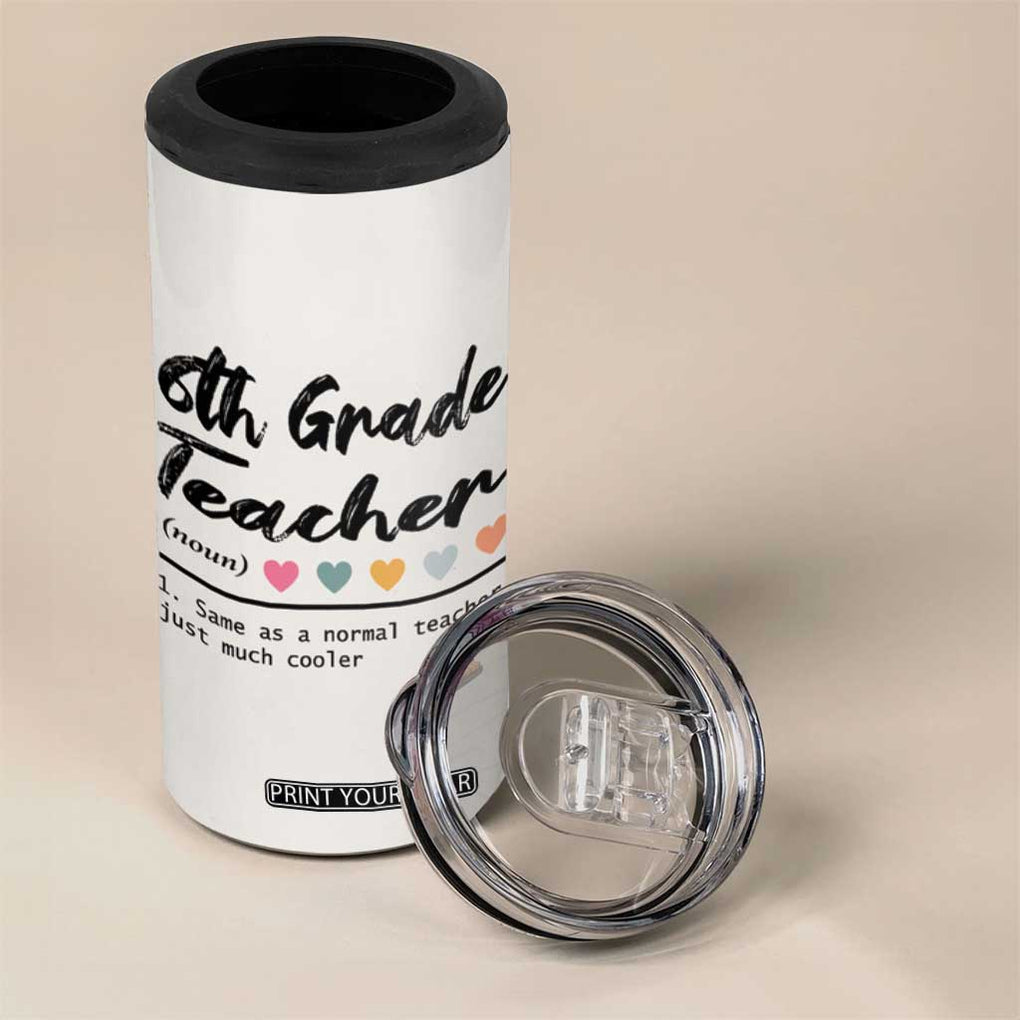 6th Grade Teacher Definition 4 in 1 Can Cooler Tumbler Funny Sixth Grade Vibes Back To School TB10 Print Your Wear