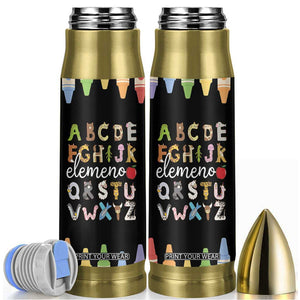 Teacher Alphabet Bullet Tumbler Colorful Animal Teachers Toddlers Spill Proof Cup TB10 Black Print Your Wear