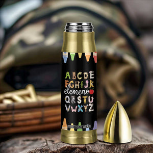 Teacher Alphabet Bullet Tumbler Colorful Animal Teachers Toddlers Spill Proof Cup TB10 Print Your Wear