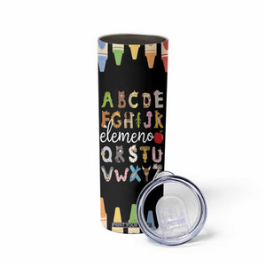Teacher Alphabet Skinny Tumbler Colorful Animal Teachers Toddlers Spill Proof Cup TB10 Print Your Wear