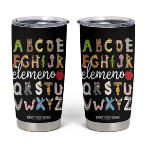 Teacher Alphabet Tumbler Cup Colorful Animal Teachers Toddlers Spill Proof Cup TB10 Black Print Your Wear