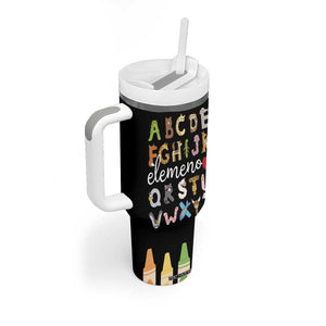 Teacher Alphabet Tumbler With Handle Colorful Animal Teachers Toddlers Spill Proof Cup TB10 Print Your Wear