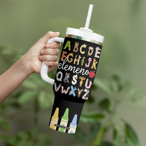 Teacher Alphabet Tumbler With Handle Colorful Animal Teachers Toddlers Spill Proof Cup TB10 Print Your Wear