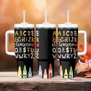Teacher Alphabet Tumbler With Handle Colorful Animal Teachers Toddlers Spill Proof Cup TB10 Print Your Wear