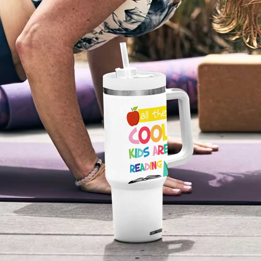 Teacher Tumbler With Handle All The Cool Kids Are Reading TB10 Print Your Wear