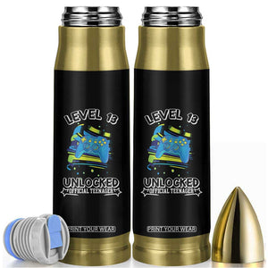 13th Birthday Gift Bullet Tumbler Boys Level 13 Unlocked Official Teenager Gaming TB10 Black Print Your Wear