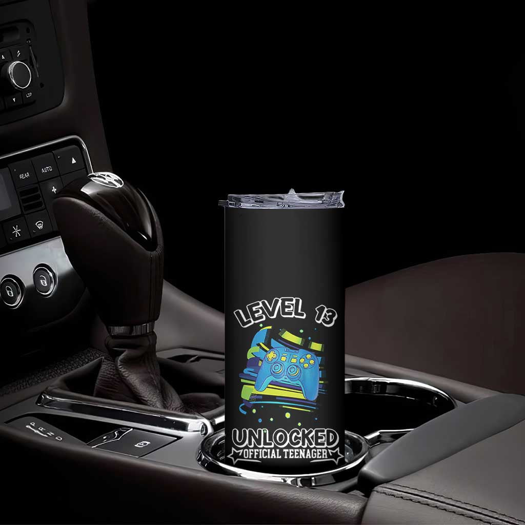 13th Birthday Gift Skinny Tumbler Boys Level 13 Unlocked Official Teenager Gaming TB10 Print Your Wear