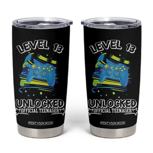 13th Birthday Gift Tumbler Cup Boys Level 13 Unlocked Official Teenager Gaming TB10 Black Print Your Wear