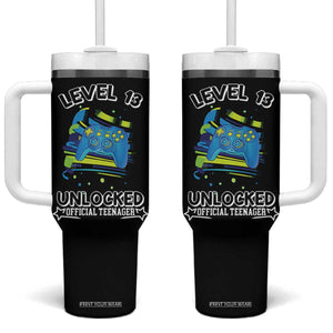 13th Birthday Gift Tumbler With Handle Boys Level 13 Unlocked Official Teenager Gaming TB10 One Size: 40 oz Black Print Your Wear