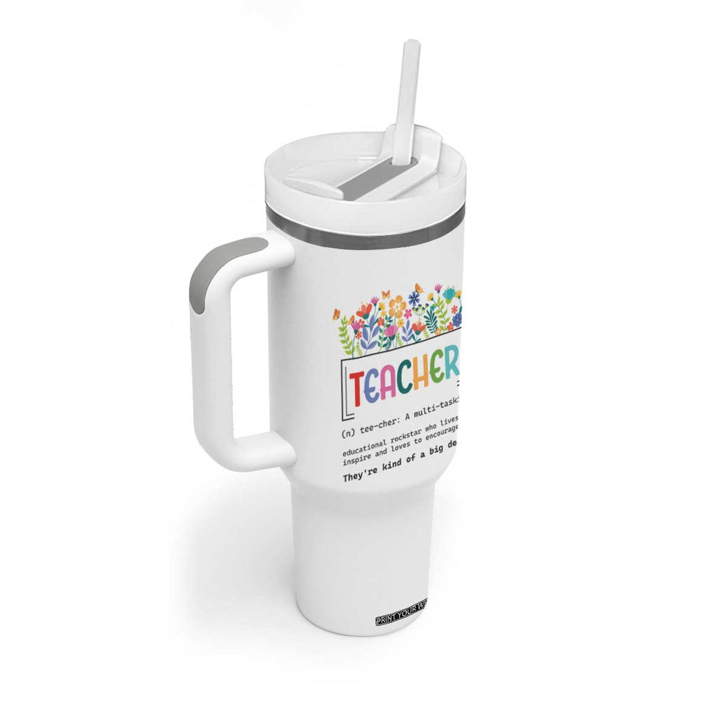 Teacher Appreciation Tumbler With Handle Back To School Wildflower Inspirational Teaching TB10 Print Your Wear