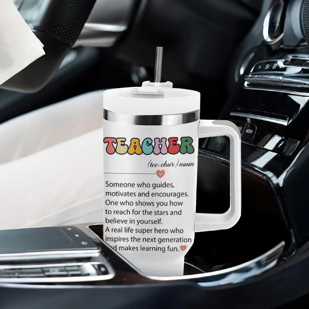 Heartwarming Teacher Gift Tumbler With Handle Thank You For Helping Little Minds Grow TB10 Print Your Wear