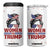 Trump 2024 Election 4 in 1 Can Cooler Tumbler Women For Trump Messy Bun American Flag Pro 45 47 TB10 One Size: 16 oz White Print Your Wear
