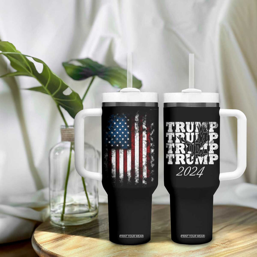 Trump 2024 Election Tumbler With Handle American Flag US Eagle TB10 Print Your Wear