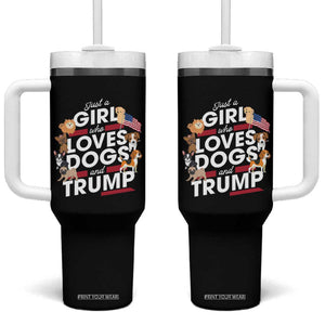 Trump 2024 Dog Lovers Tumbler With Handle Just A Girl Who Loves Dogs And Trump TB10 One Size: 40 oz Black Print Your Wear
