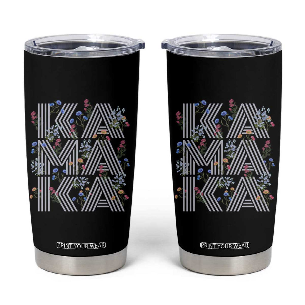 Harris 2024 Election Tumbler Cup Kamala Vintage Floral Feminine TB10 Black Print Your Wear