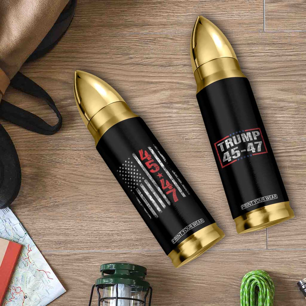 45-47 Trump 2024 Flag Bullet Tumbler American US Flag Retro Style American President Election TB10 Print Your Wear
