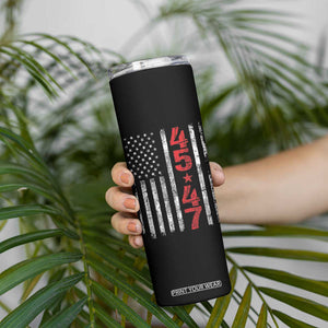 Trump 2024 Election Skinny Tumbler 45-47 American US Flag 47th TB10 Print Your Wear