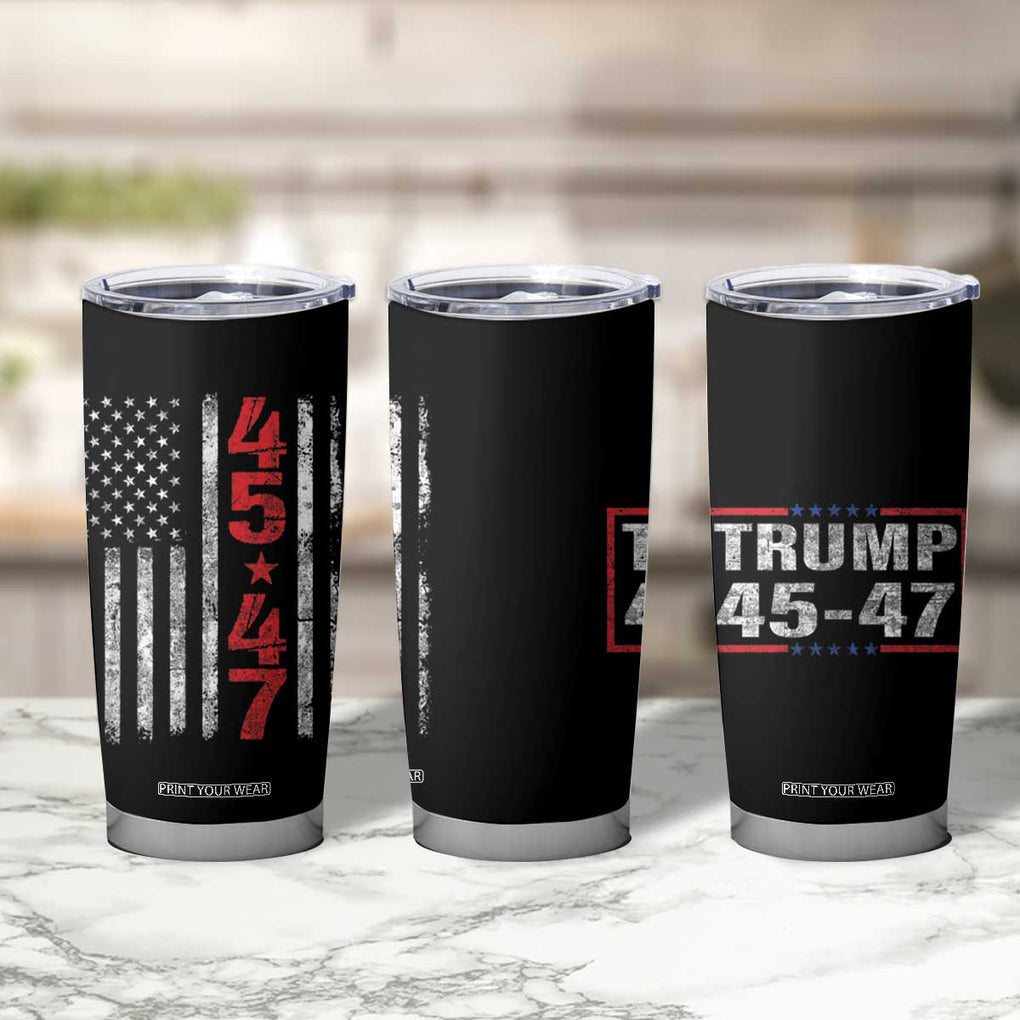 Trump 2024 Election Tumbler Cup 45-47 American US Flag 47th TB10 Print Your Wear